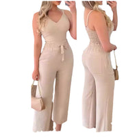 Elegant Spaghetti Strap Vest & Wide-Leg Pants Set - Modest & Stylish Apparel