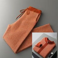 Men’s Premium Wool Winter Set – Extra-Thick Zip Cardigan & Pants Combo for Cold Weather