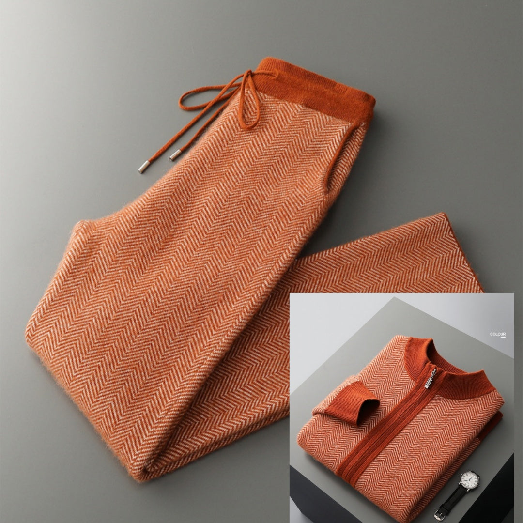 Men’s Winter Wool Half‑Neck Zip Cardigan & Pants Set – Extra‑Thick Warm Casual Outfit What Else You Got?
