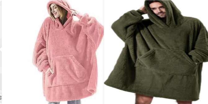 Oversized Wearable Blanket Hoodie – Double-Sided Fleece Sweatshirt with Big Pocket What Else You Got?