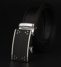 Men's Leather Belt with Engraved Buckle - Casual Retro Waist Belt for Jeans & Everyday Wear