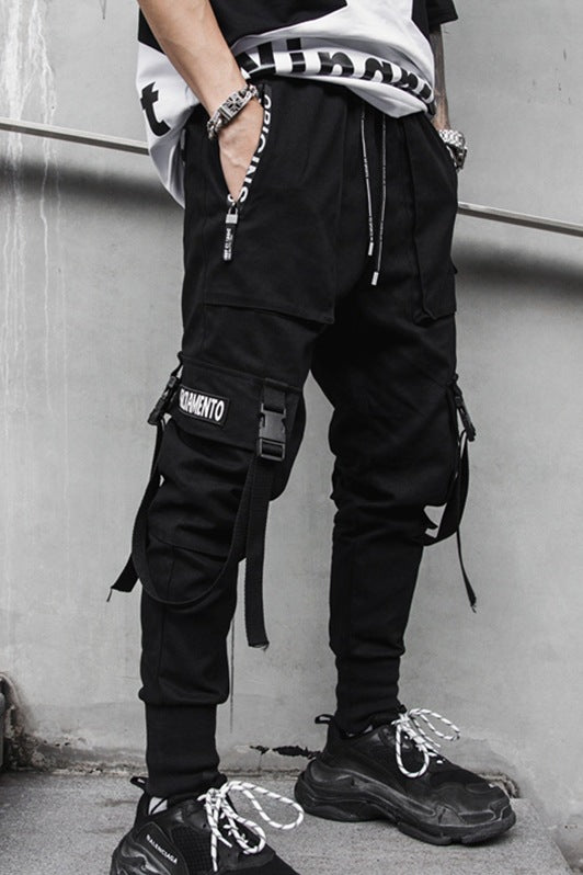 Men's Hip-Hop Casual Pants – Cone Leg Streetwear Overalls