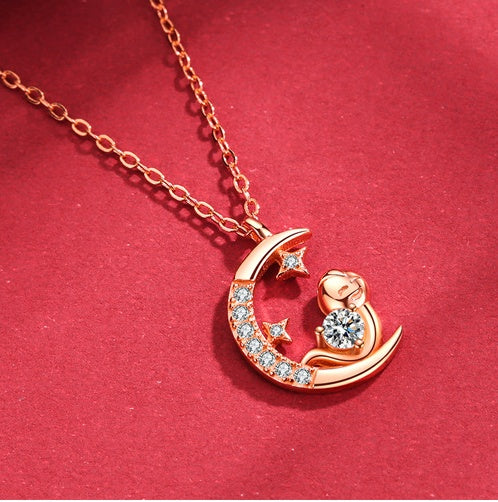 Sterling Silver Zodiac Diamond Star And Moon Pendant Necklace What Else You Got?