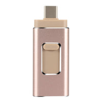 4-in-1 Multi-Port USB Stick for iPhone & Android - Plug & Play File Transfer (Compatible with Apple & Type-C)