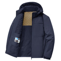 Men's Heavy-Duty Winter Jacket - Windproof Cotton Hoodie with Fleece Lining (Army Green, Black, Navy & More)