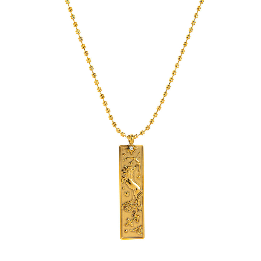 Diamond-Encrusted Zodiac Square Pendant Necklace What Else You Got?