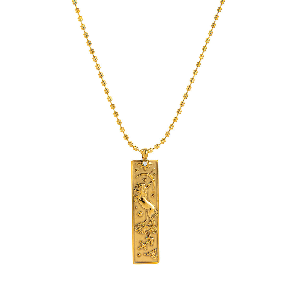 Diamond-Encrusted Zodiac Square Pendant Necklace What Else You Got?