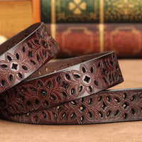 Women's Hollow Pattern Waist Belt – Vintage Pin Buckle Denim & Jean Belt