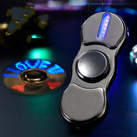 Fingertip Gyro Spinner - Premium Zinc Alloy Rechargeable Fidget Toy with USB Charging