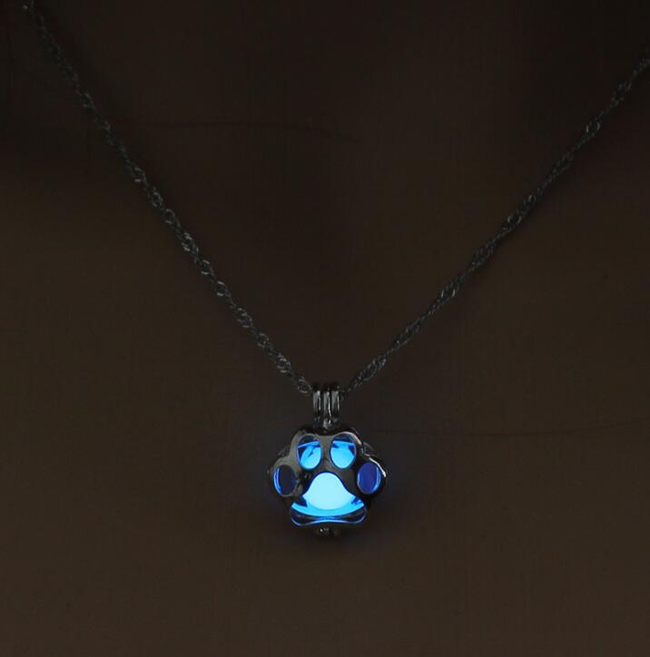 Glow‑in‑the‑Dark Paw Pendant Necklace – Silver‑Plated Chain for Pet Lovers (Unisex) What Else You Got?