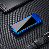 LED Touch-Sensor Induction Lighter – Windproof USB-Rechargeable Zinc Alloy EDC
