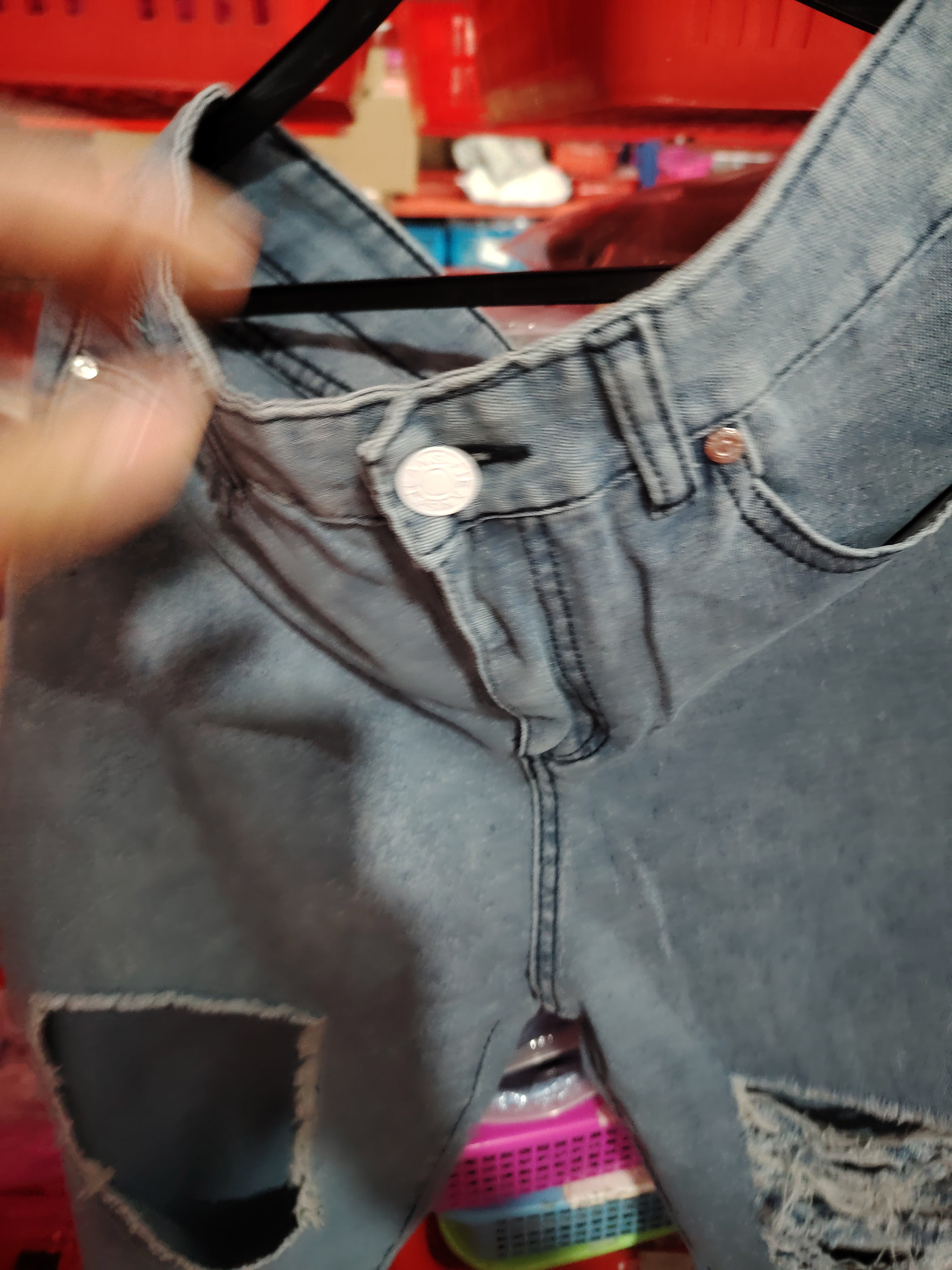 Women's American Retro Hole-punched Jeans Women High Waist Straight-crotch Loose Slim Design High-street Vibe Wide-legged Dragging Pants What Else You Got?