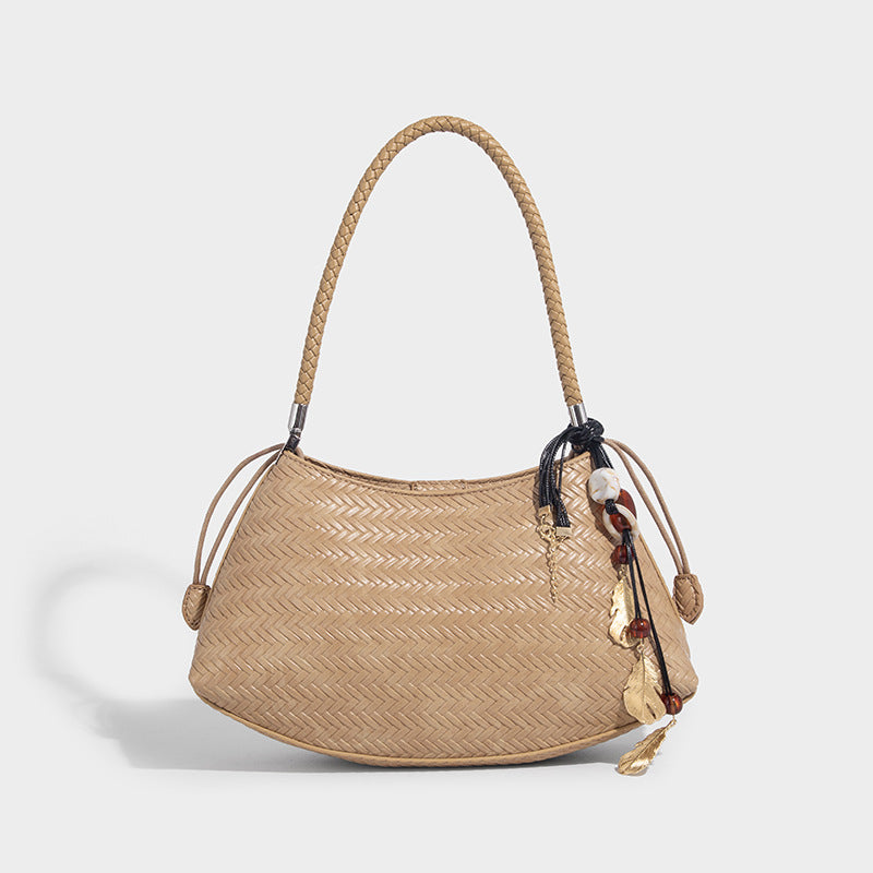 Woven PU Underarm Bag – Trendy Knitted Pillow‑Shape Shoulder Handbag What Else You Got?