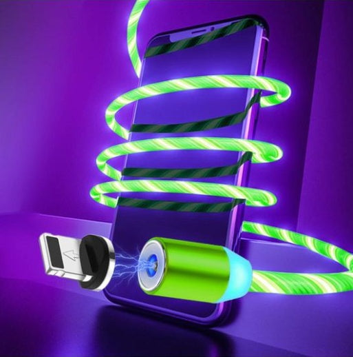 Magnetic Streaming Fast‑Charging Cable – 3‑in‑1 LED Flowing Light Cable for iPhone / Android / Type‑C What Else You Got?