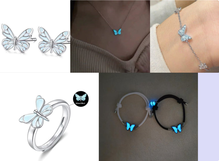 Blue Luminous Butterfly Jewelry Set What Else You Got?