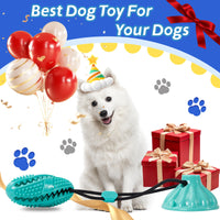 Dog Pull Rope Toy with Suction Cup – TPR Interactive Treat Dispenser & Chew Toy