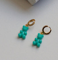Y2K Gummy Bear Stud Earrings – Zircon Crystal Kawaii Jewelry