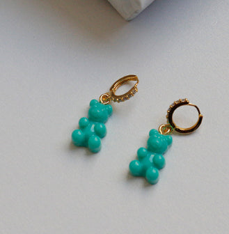 Gummy Bear Zircon Inlaid Earrings – Sweet & Cool Brass Animal‑Style Jewelry What Else You Got?