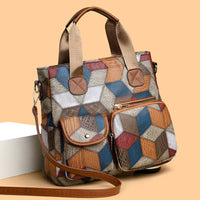 Vintage Biker Crossbody Bag – Washed PU Leather Tote with Dual Pockets