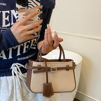 Elegant French-Style Crossbody Tote – Lightweight PVC Bag with Suede Lining & Multi-Pocket Interior
