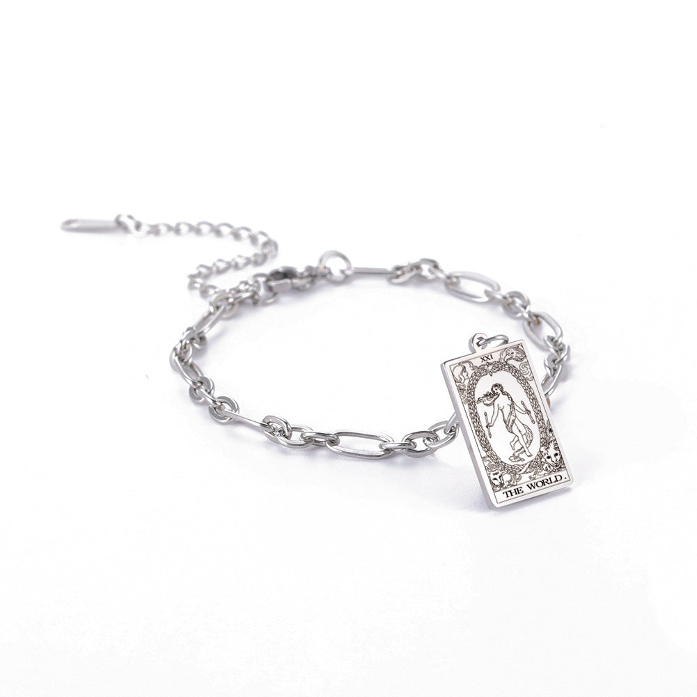 12 Tarot Card Charm Bracelet – Mystical Long Oval Link Chain Fashion Jewelry for Women What Else You Got?