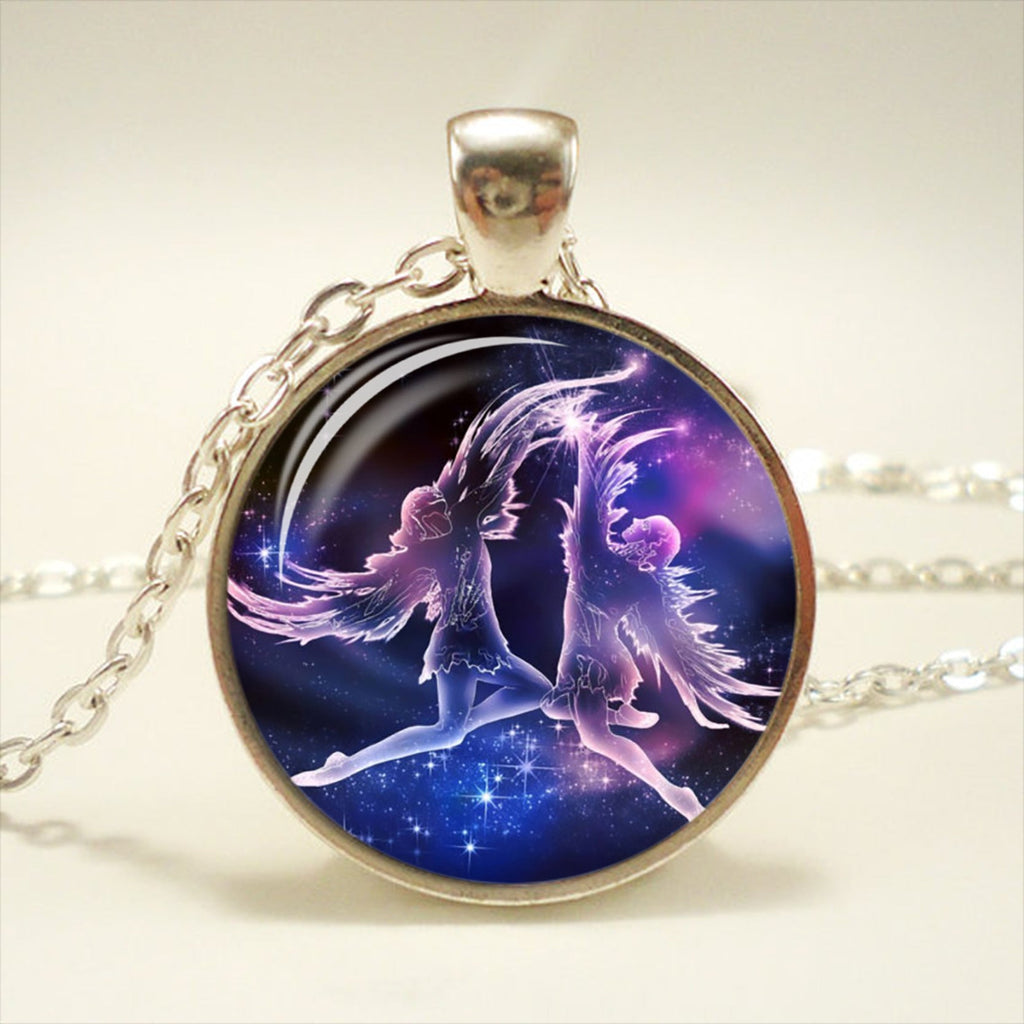Zodiac Time Gemstone Glass Pendant Necklace What Else You Got?