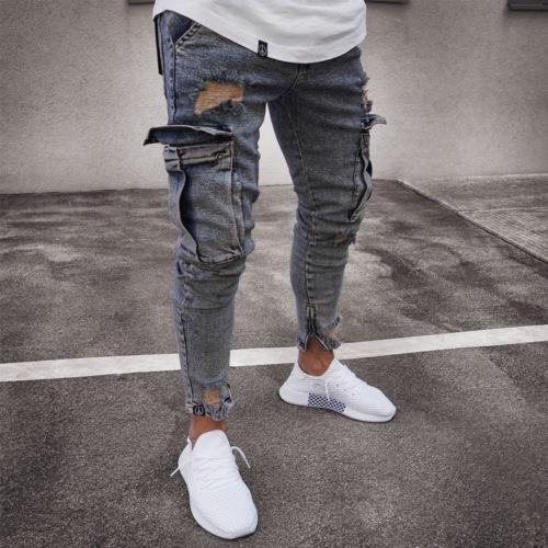 Cargo Hole Denim Jeans Men What Else You Got?