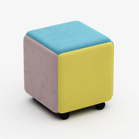 Rubik’s Cube Storage Ottoman – Multifunctional Sofa Stool with Leather or Velvet Finish