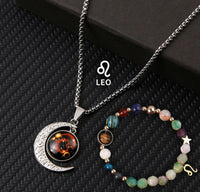 Zodiac Birthstone Necklace Set - 12 Signs | Natural Stone Spiritual Jewelry