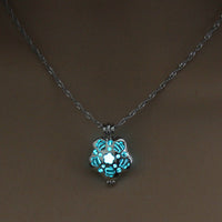 Glow-in-the-Dark Rose Necklace – Hollow Floral Pendant with 45 cm Chain