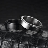Stainless Steel Spinner Ring – Vintage Moon & Stars Fidget Ring for Stress Relief (Unisex, Rotatable)