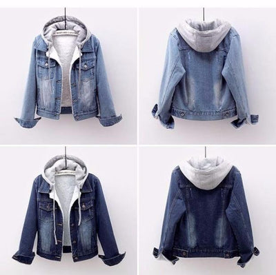 Winter Denim Coat - Warm & Stylish Cotton Jacket with Velvet Lining Options