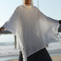 Mens Hooded Casual Cape-Style Fashion Cloak