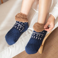 Ultra-Warm Fleece Bootie Slippers – Non-Slip Indoor Socks for Men & Women – Cozy Winter Comfort