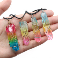 Tree of Life Crystal Pillar Pendant Necklace - Faith-Inspired Jewelry for Women & Men