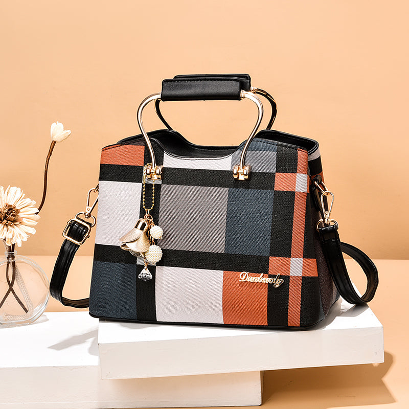 Checkered Design Women's Bag - Satchel Portable Shoulder Crossbody Handbag What Else You Got?