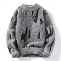 Cozy Winter Shield: Men’s Thick Fleece-Lined Sweater for Ultimate Warmth & Style
