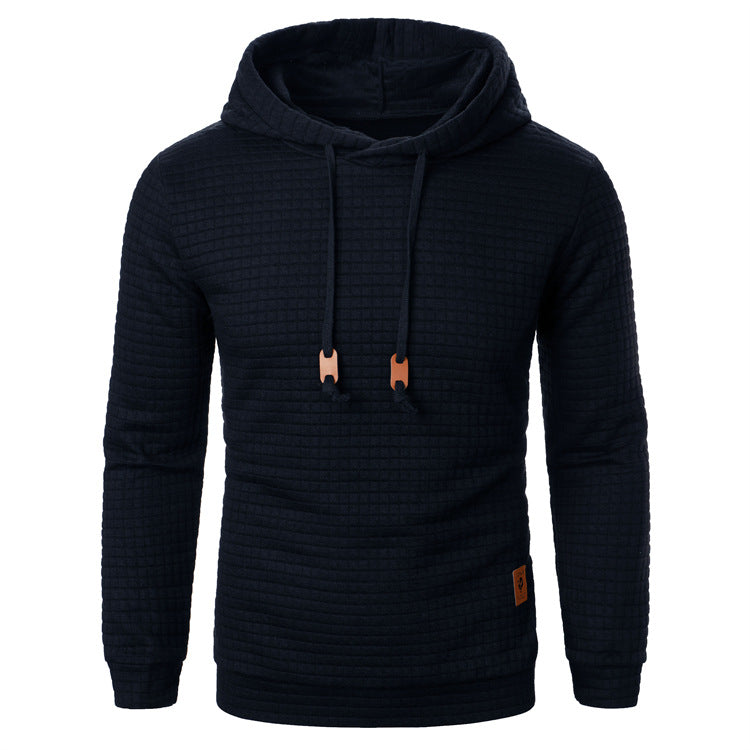 Men's Jacquard Hooded Sweater Long-sleeved Hoodie Warm Solid Sports Top What Else You Got?