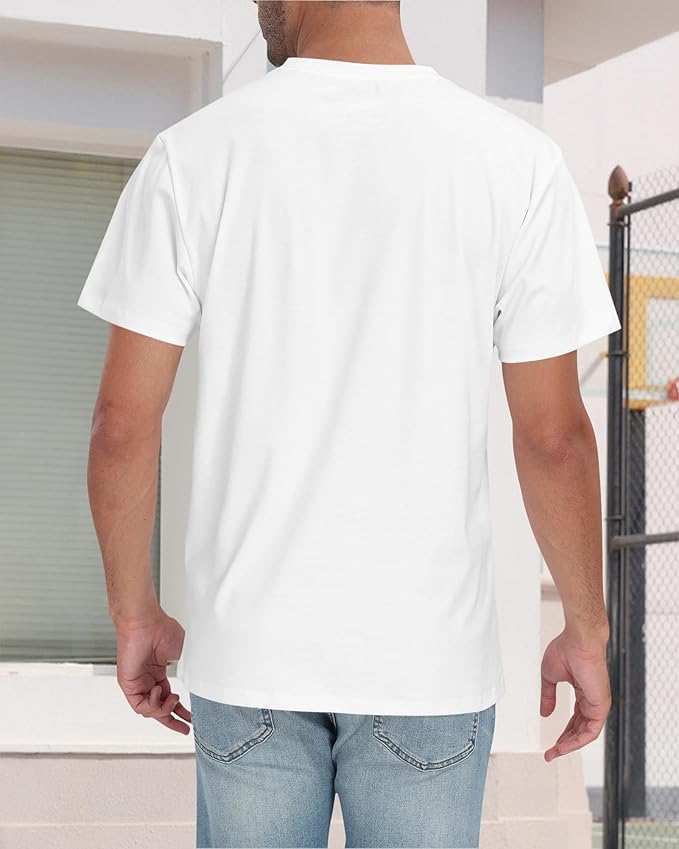 Men’s Water‑Repellent White Crewneck T‑Shirt – Stretch Cotton Sorona Blend (Stain‑Resistant) What Else You Got?
