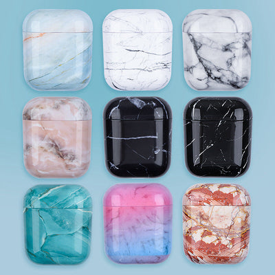 Elegant Marbled Earphone Case for Apple AirPods - Protective PC Cover - 9 Color Options