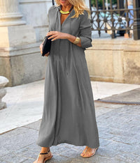 Elegant Long-Sleeve Shirt Dress - Modest & Comfortable Spring & Autumn Fashion for Women