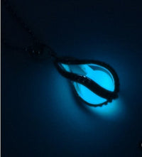 Glow-in-the-Dark Spiral Water Drop Necklace – Luminous Pendant for Women & Girls