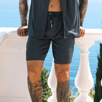 Men's Summer Beach Suit - Lightweight 2-Piece Lapel Shirt & Shorts Set in Cotton Blend