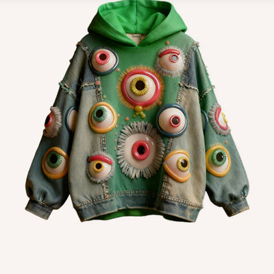Men's Comfortable Printed Hoodie Sweatshirt - Casual Pullover with Hood - Green