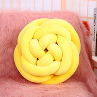 Elegant Explosion Rose Ball Knotted Pillow - Soft Velvet Cushion for Home Decor