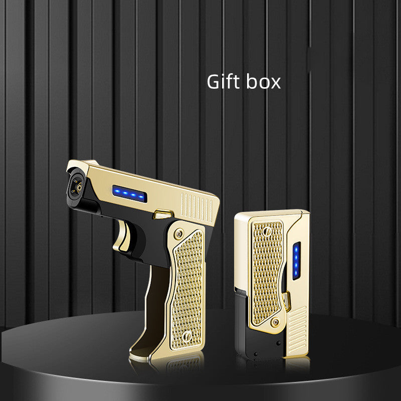 Dual‑Arc Foldable Gun‑Style Lighter – USB Rechargeable & Butane Hybrid Windproof Flame What Else You Got?