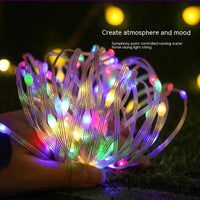 Voice-Activated LED Light String - Smart Bluetooth APP Control for Home Decor