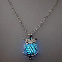 Glow-in-the-Dark Owl Necklace – Luminous Wisdom Pendant for Night & Day