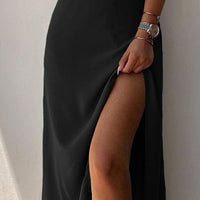 V-neck Slit Sling Dress Summer Fashion Sexy Slim Suspender Dresses For Women Clothing