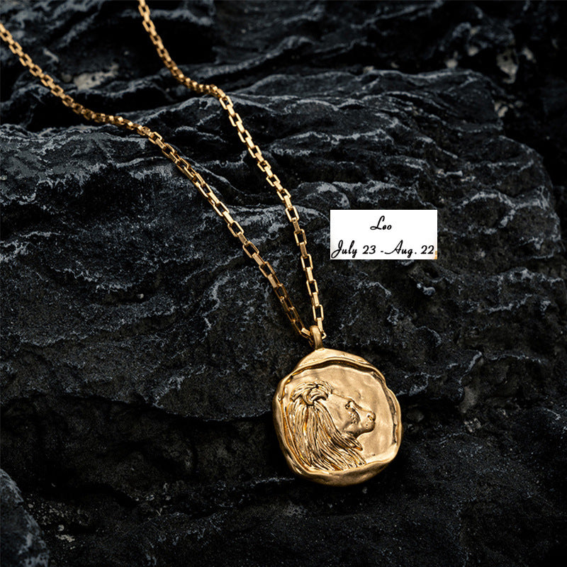 Vacuum Plating 18k Titanium Zodiac Oval Pendant Necklace What Else You Got?